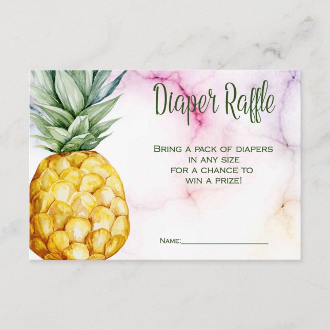 Windeln Ananas Tropical Baby Dusche Begleitkarte (Vorderseite)
