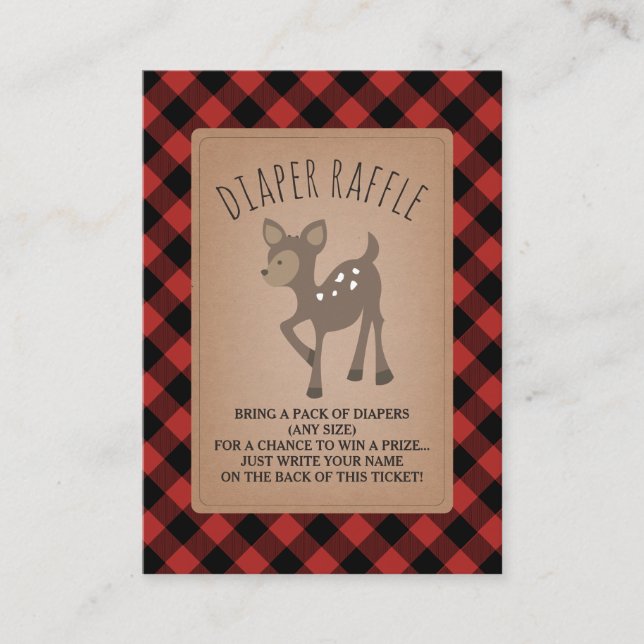 Windeln für Hirsche mit Karierter Duschvorrichtung Begleitkarte (Vorderseite)
