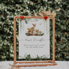 Windeln für neutrale Babydusche aus Holz Poster