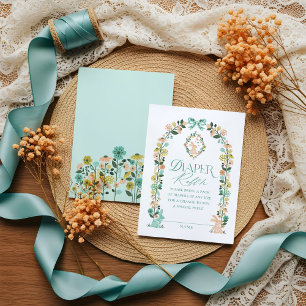 Windeln Ostereier und Kaninchen mit Blumenarmselch Begleitkarte