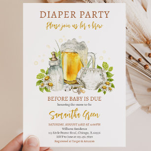 Windeln Party Beere bevor Baby mit Babydusche vers Einladung