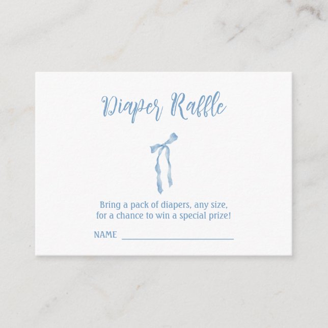 Windeln Raffelblau Babyduschabtrennkarte Begleitkarte (Vorderseite)