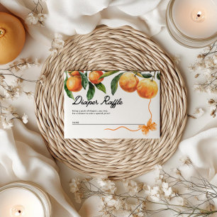 Windeln-Raffelkarten Orange Baby Dusche Begleitkarte