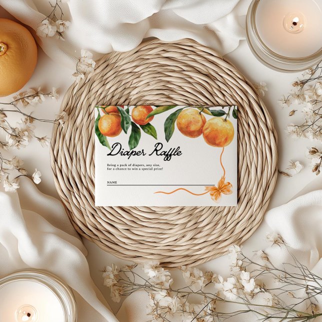 Windeln-Raffelkarten | Orange Baby Dusche Begleitkarte (Von Creator hochgeladen)