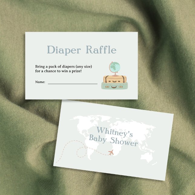 Windeln Raffle Adventure World Map Kinderdusche Begleitkarte (Diaper Raffle Adventure World Map Baby Shower Enclosure Card)