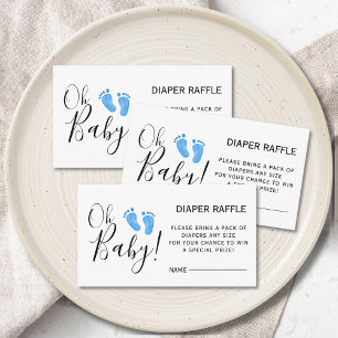 Windeln Raffle Baby Dusche Blue Umschließkarte Begleitkarte