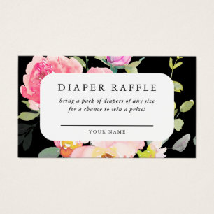 Windeln Raffle Baby Dusche Blumenzettel