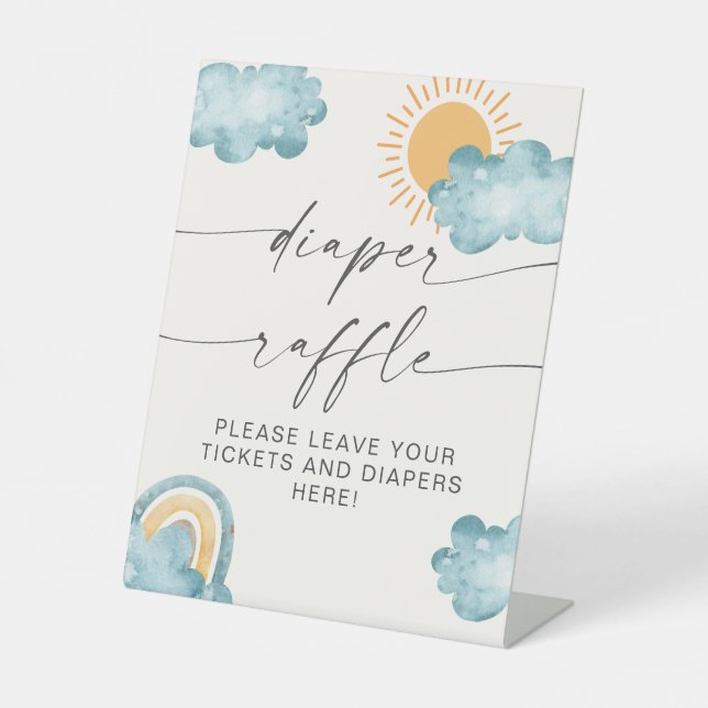 Windeln Raffle Baby Dusche Sunshine Sockelschild (Vorderseite)