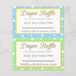 Windeln Raffle Baby Duschgame blau und grün Flyer