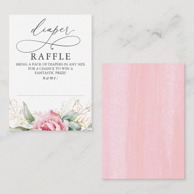 Windeln Raffle Baby Shocket Begleitkarte (Vorne/Hinten)