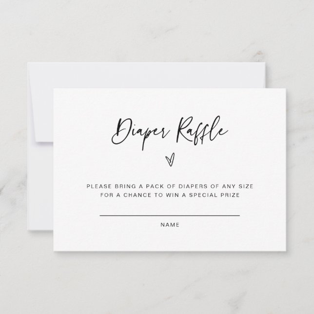 Windeln Raffle Baby Shower Activity Game Card F201 Save The Date (Vorderseite)