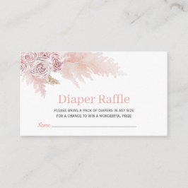 Windeln Raffle Babydusche Boho Blumenenthüllung Begleitkarte