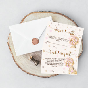 Windeln Raffle Bücher fragen Girl Duschbär Rosa Begleitkarte