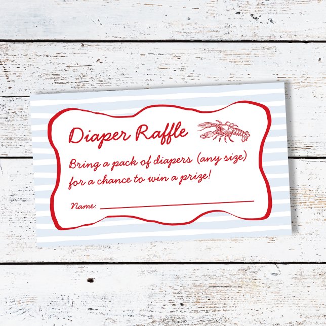 Windeln Raffle Crawfish Boil Babydusche Begleitkarte (Diaper Raffle Crawfish Boil Baby Shower Enclosure Card)