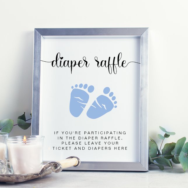 Windeln Raffle Drop off Blue Feet Baby Boy Dusche Poster (Von Creator hochgeladen)