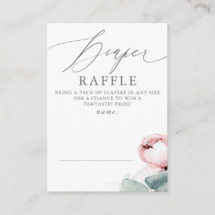 Windeln Raffle Dusty Rose Kinderduschkarte Begleitkarte
