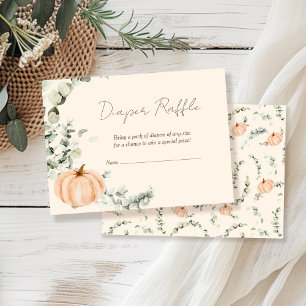 Windeln Raffle Fall Kleine Pumpkin Baby Dusche Begleitkarte