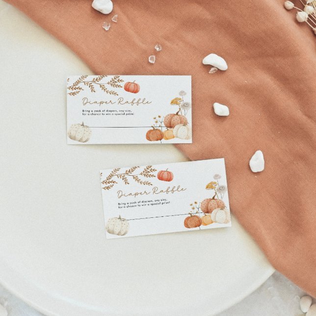 Windeln Raffle Fall Pumpkin Baby Dusche Mitteilungskarte (Von Creator hochgeladen)