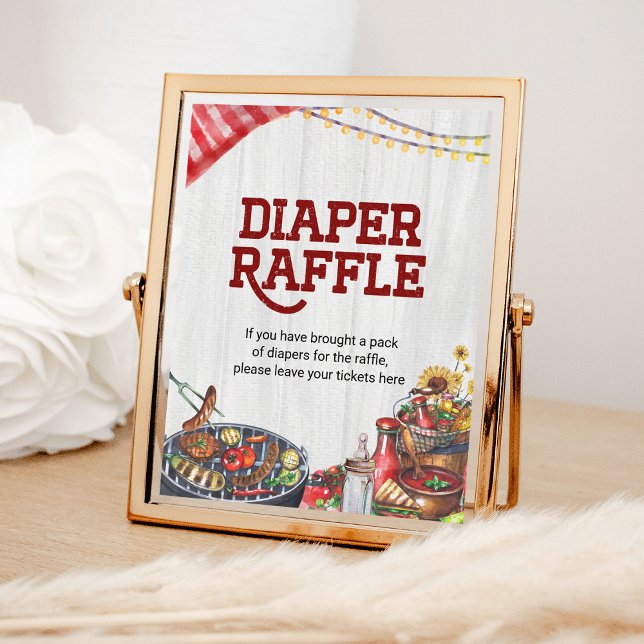 Windeln Raffle GRILLEN Hinterhof Rustikale Babydus Poster (Von Creator hochgeladen)