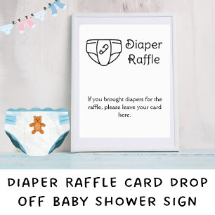 Windeln-Raffle-Karte abziehen Babydusche-Schild Poster