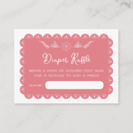 Windeln Raffle Mexican Baby Girl Dusche Begleitkarte
