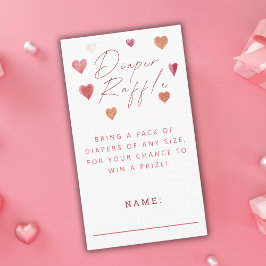 Windeln Raffle Niedlich Hearts Baby Shower Girl Begleitkarte