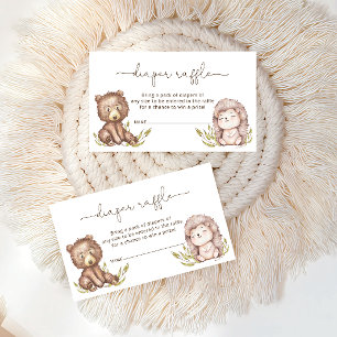 Windeln Raffle Niedlich Woodland Animals Kinderdus Begleitkarte