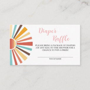Windeln Raffle Ray Sunshine Pink Baby Dusche Begleitkarte