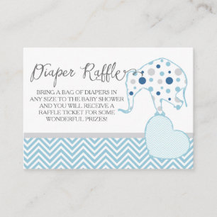 Windeln Raffle Registry Elephant Boy Baby Shower Begleitkarte