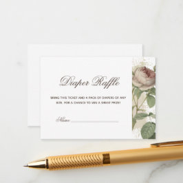 Windeln Raffle Rustic Floral Moderne Dusty Rose Ba Begleitkarte