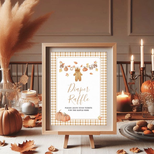 Windeln Raffle Rustic Pumpkin Fall Babydusche Poster (Von Creator hochgeladen)
