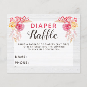 Windeln Raffle Shabby Chic Rustic Baby Showspiel Flyer