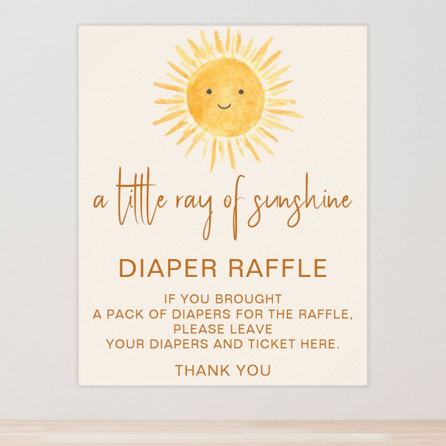 Windeln Raffle Sun-Themed Baby Dusche Schild (Von Creator hochgeladen)