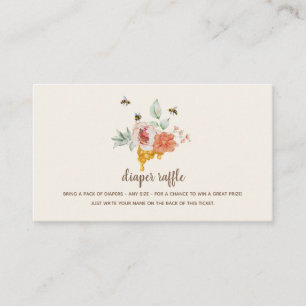 Windeln Raffle Sweet wie Honey Baby Dusche Begleitkarte