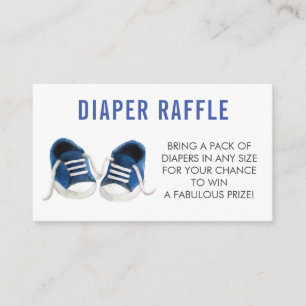 Windeln Raffle Ticket, Blue Sneakers Babydusche Begleitkarte