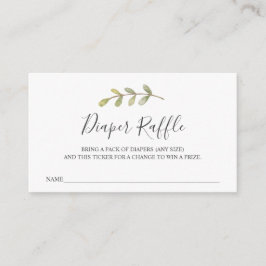 Windeln-Raffle-Ticket für Babydusche Begleitkarte