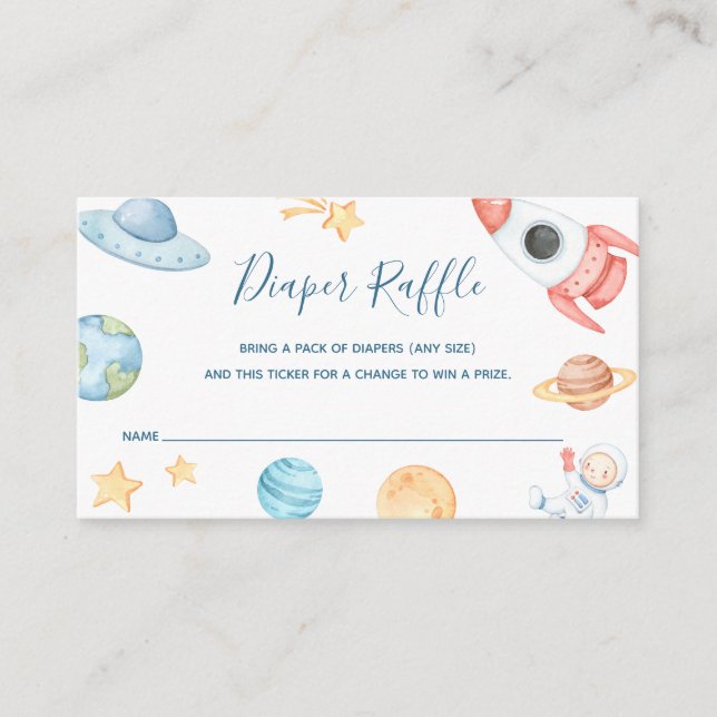 Windeln-Raffle-Ticket für Babydusche Begleitkarte (Vorderseite)