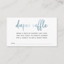 Windeln-Raffle-Ticket für Babydusche