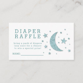 Windeln Raffle Ticket Mint Stars Moon Babydusche Begleitkarte