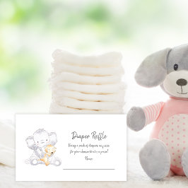 Windeln Raffle Ticket Modern Baby Elephant Begleitkarte
