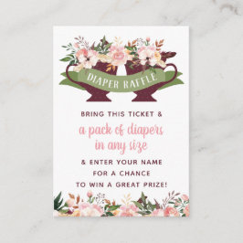 Windeln-Raffle-Ticket, Tee-Party-Kinderdusche Visitenkarte