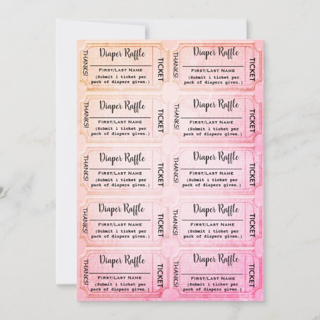 Windeln Raffle Tickets Niedlich Rainbow Baby Dusch Einladung (Vorderseite)