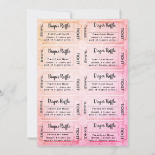 Windeln Raffle Tickets Niedlich Rainbow Baby Dusch Einladung