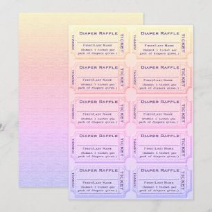 Windeln Raffle Tickets Niedlich Rainbow Baby Dusch Einladung