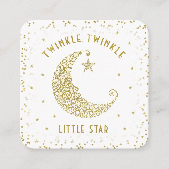 Windeln Raffle Twinkle Little Star Baby Dusche Gol Begleitkarte (Vorderseite)