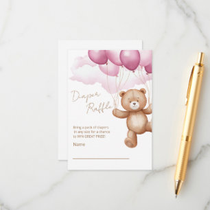 Windeln Raffle Umschließkarte für eine Babydusche. Begleitkarte