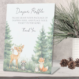 Windeln Raffle Wald Forrest Tiere Sockelschild