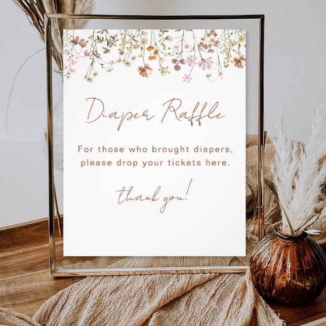 Windeln Raffle Wildblume Boho Babydusche Fotodruck (Von Creator hochgeladen)