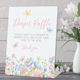 Windeln Raffle Wildblume Kinderdusche Sockelschild