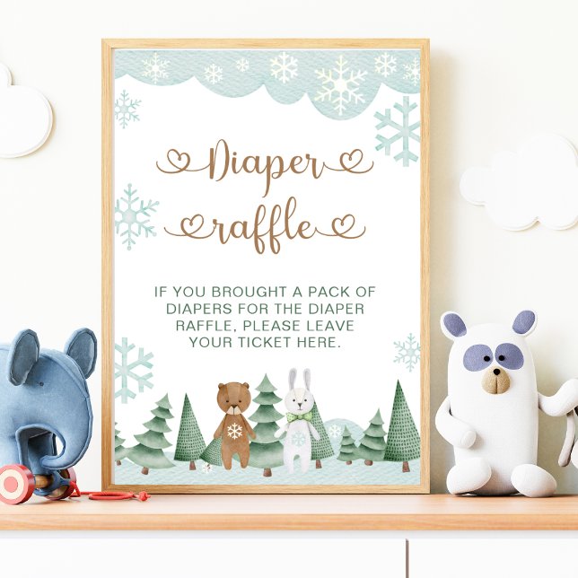 Windeln Raffle Winter Snowflake Woodland Poster (Von Creator hochgeladen)